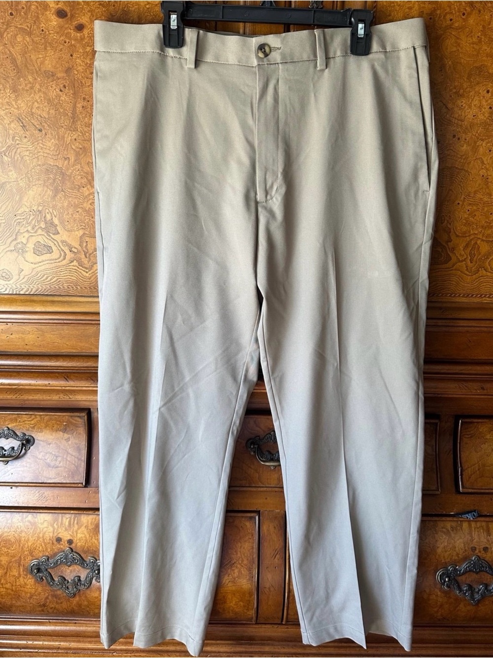 Haggar Cool Right Performance Flex Men’s Dress Pants Size 38x29 Khaki Beige